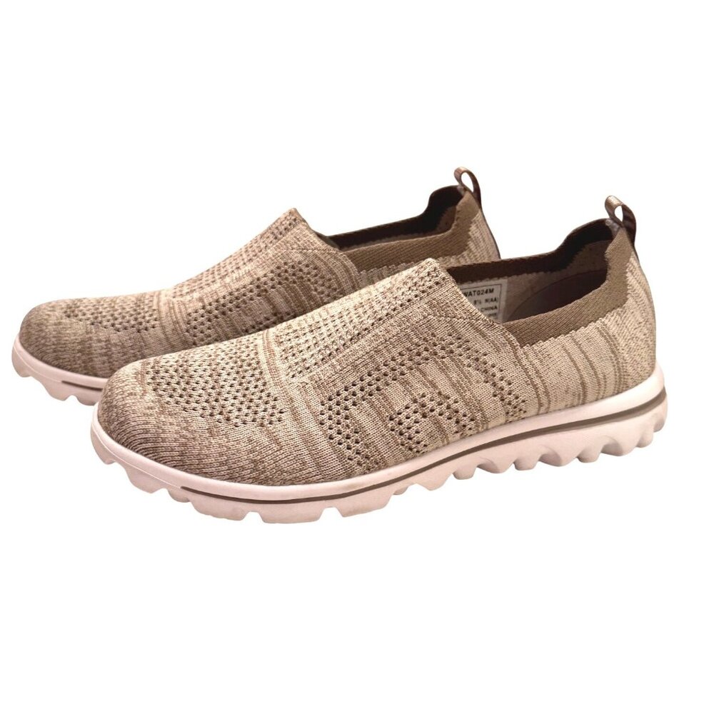 Propet Travel Active Stretch Size 8.5 N (AA) Taupe Sneaker NWOB Slip On Shoe